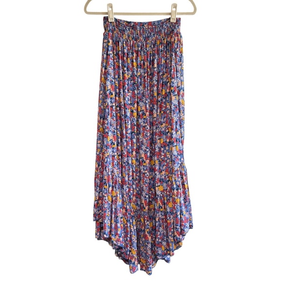 Free People Pretty Daze Maxi Skirt Floral Multicolor Pockets Flowy Boho Size S - Picture 4 of 12